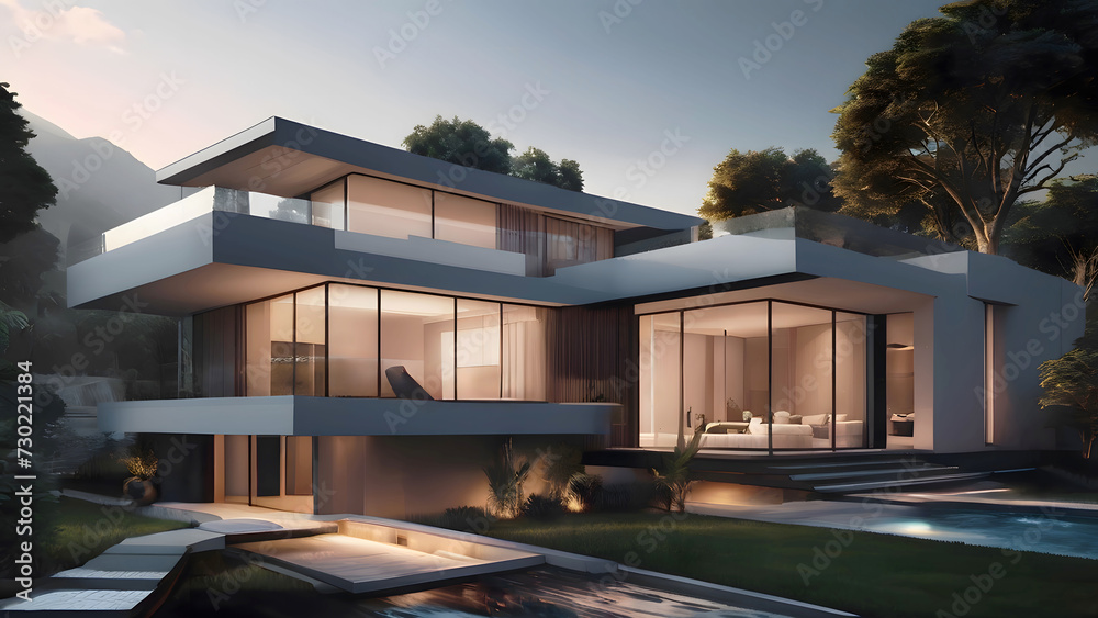 Fototapeta premium Futuristic And Modern Home Design