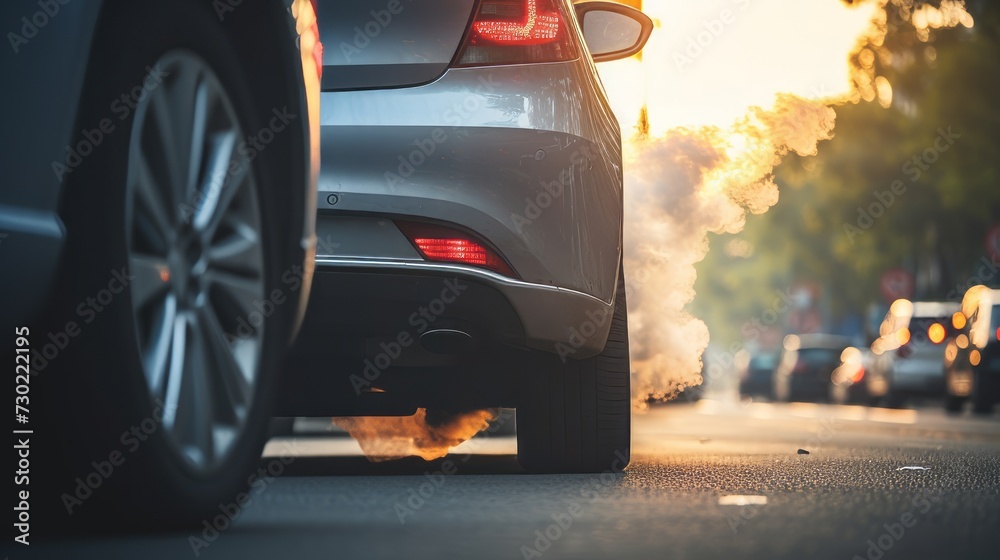 A car exhaust emitting harmful emissions A car exhaust emitting harmful emissions