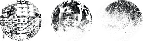 Sprayed black circle set.Graffiti art design . Noise dispersion circle . Spray effect .Grunge texture . Distressed element .vector