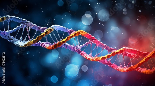 A DNA helix unraveling to reveal genetic mutations