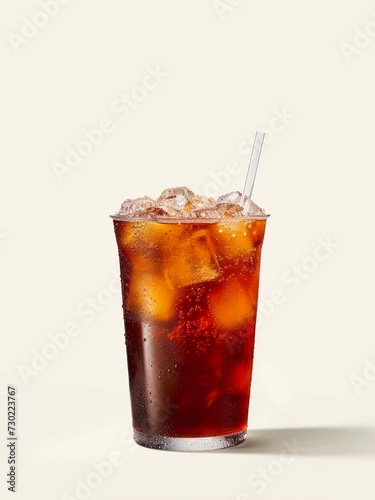 Glass of cola with ice.
