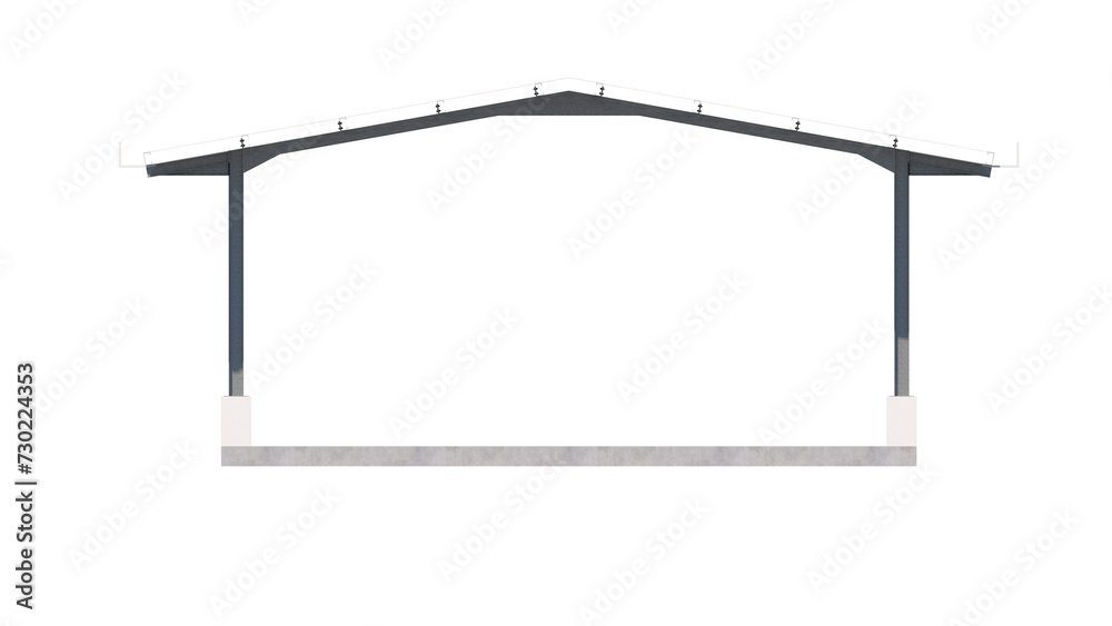 Obraz premium 2D Illustration of Parking Space Building Exterior