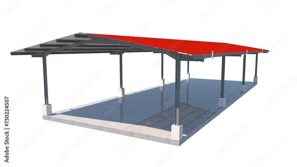3D Illustration of Parking Space Building Exterior 3D Illustration of Parking Space Building Exterior