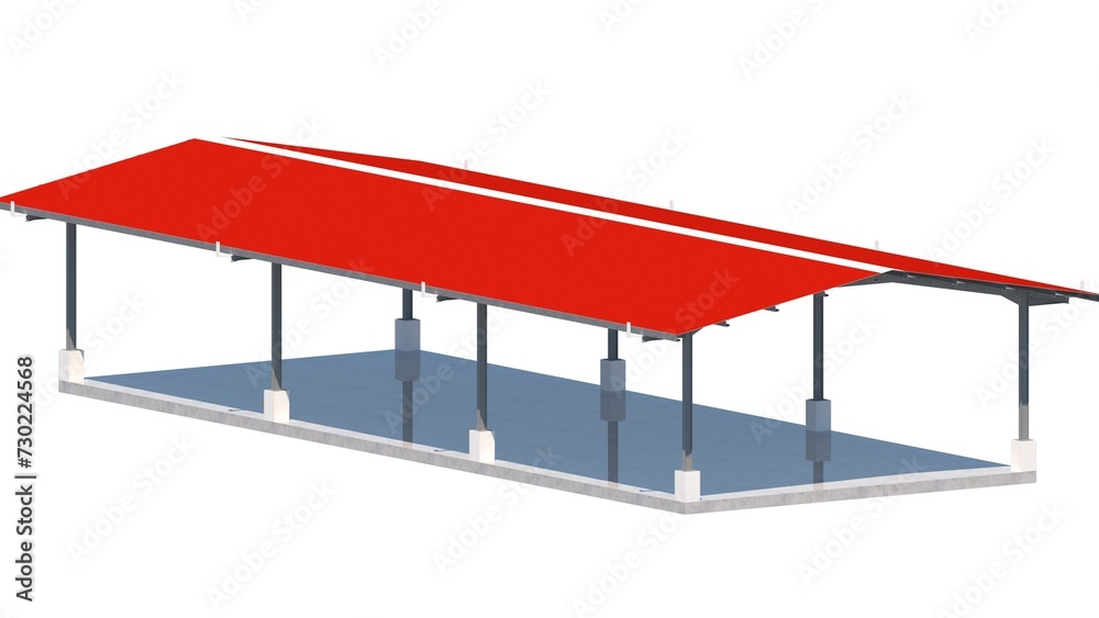 3D Illustration of Parking Space Building Exterior 3D Illustration of Parking Space Building Exterior