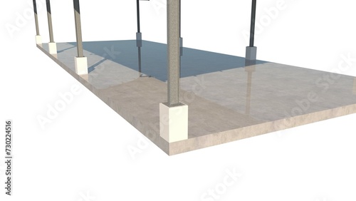 3D Rendering Illustration of Diesel Storage Cage-Structure Exterior