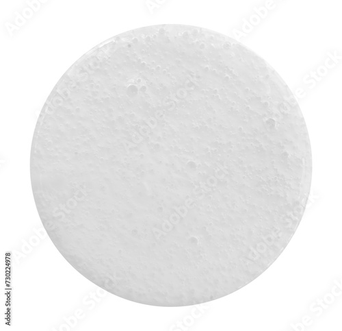Soap foam round shape on a white background. Shampoo or detergent drop isolate