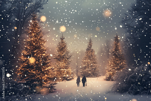 christmas tree in snow © Wendelin