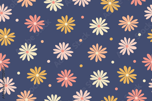 Garden flower, plants, botanical, seamless vector design for fashion, fabric, wallpaper and all prints. Small bright flowers. Vector illustration.