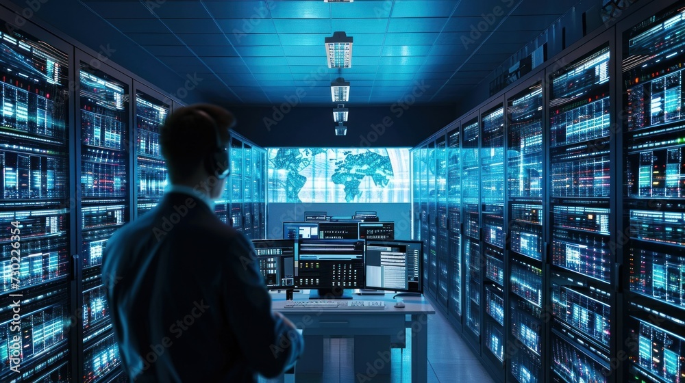 Tech Data Room Ethical use of data AI system. Secure Data Center with Surveillance: An ...