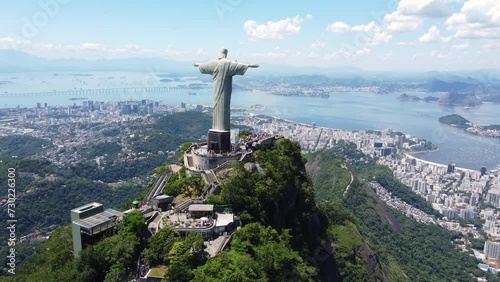 Establishing aerial video of Rio de Janeiro, the second largest city in Brazil.