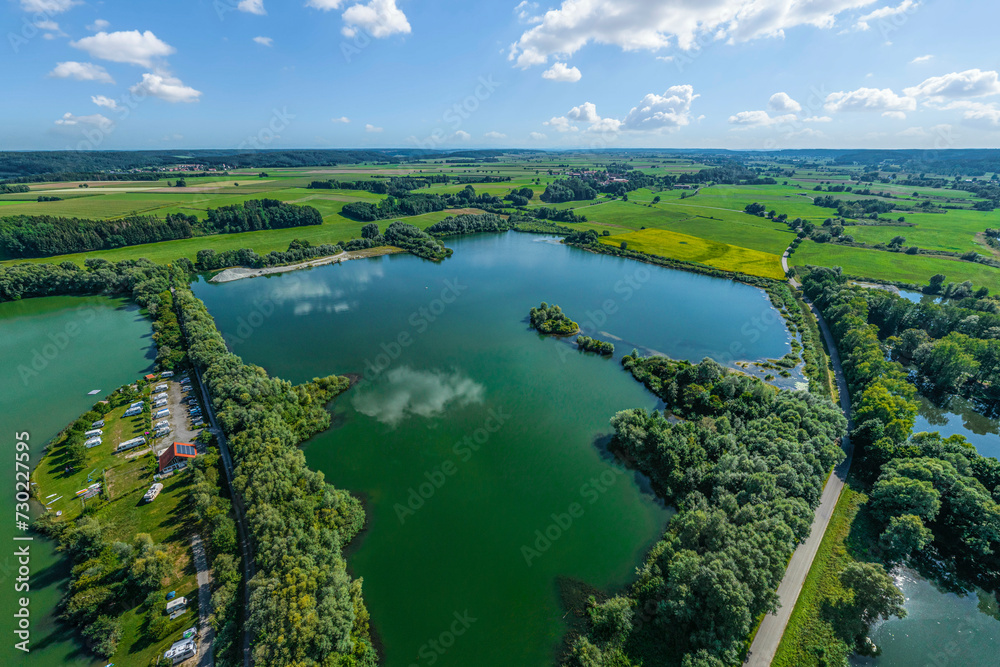 Das Günztal in Schwaben rund um den Oberrieder Weiher im Luftbild