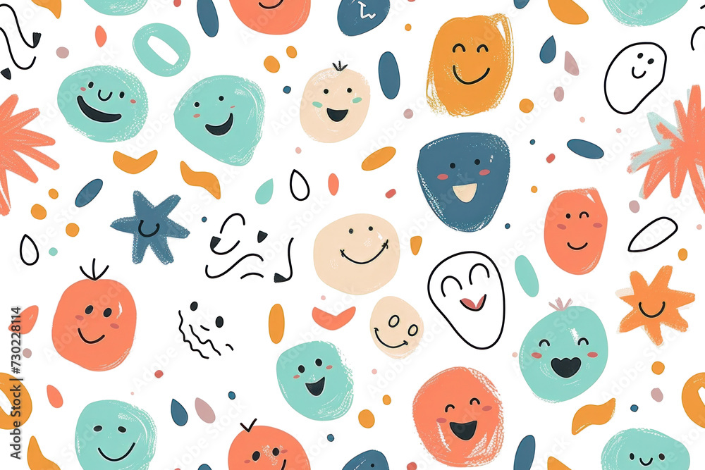 Seamless Pastel Smiles Pattern