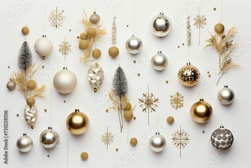 Elegant and festive holiday elements isolated