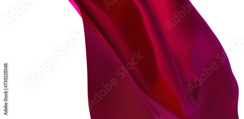 Abstract purple cloth falling. Satin fabric flying in the wind