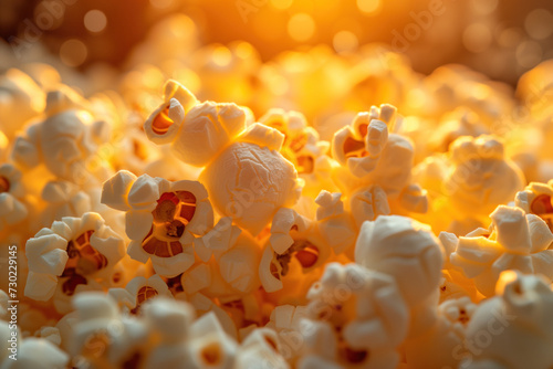 Close up of popcorn. Background image. Created with Generative AI technology