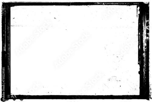 Vintage photo film frame of a middle format old camera with dusts and scratches on transparent background (png image). Useful art, templates