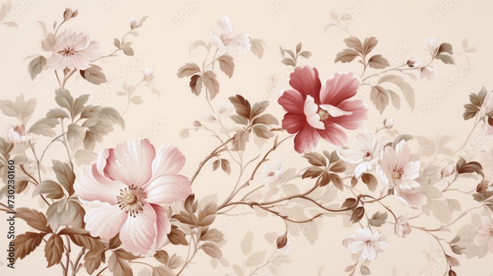 Graceful and timeless flower pattern with enduring beauty Graceful and timeless flower pattern with enduring beauty