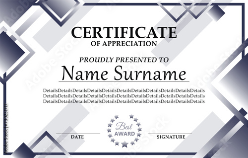 Award Certificate Design Template for Office and Business 21