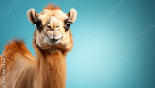 camel looking at camera, nature adorable furry portrait generated by AI © Jeronimo Ramos