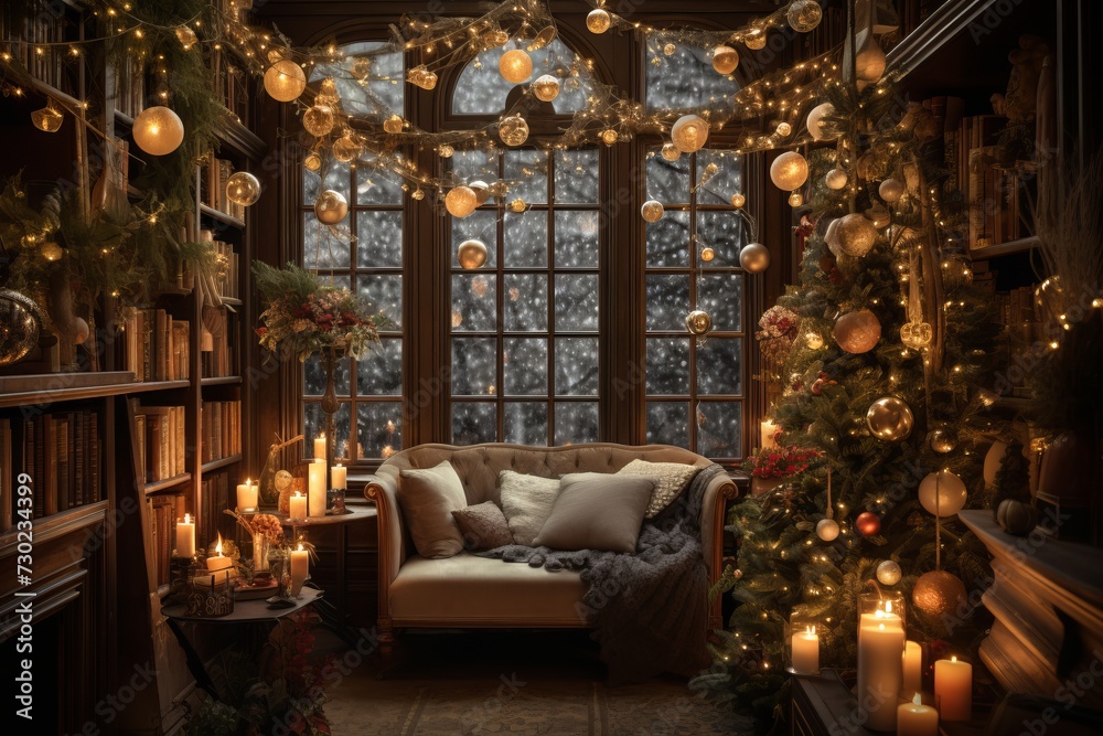 Twinkling lights and joyful holiday decor creating magic