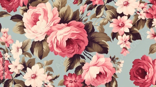 Vintage floral pattern capturing the essence of bygone eras