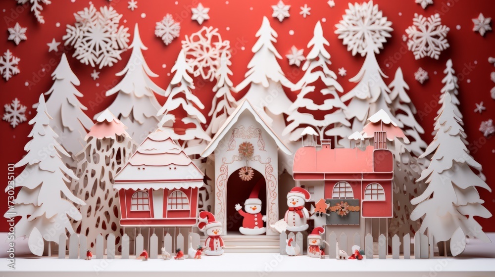 Fototapeta premium Wishing you a Merry Christmas with this delightful scene that leaves room for your creativity