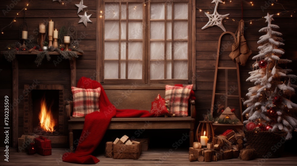 Cozy Christmas backdrop, perfect for adding warmth to digital projects