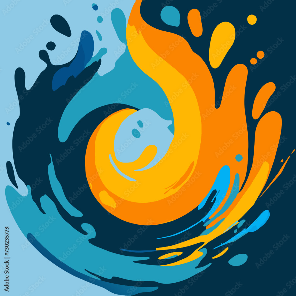 Naklejka premium Illustration of a water splash on a blue background