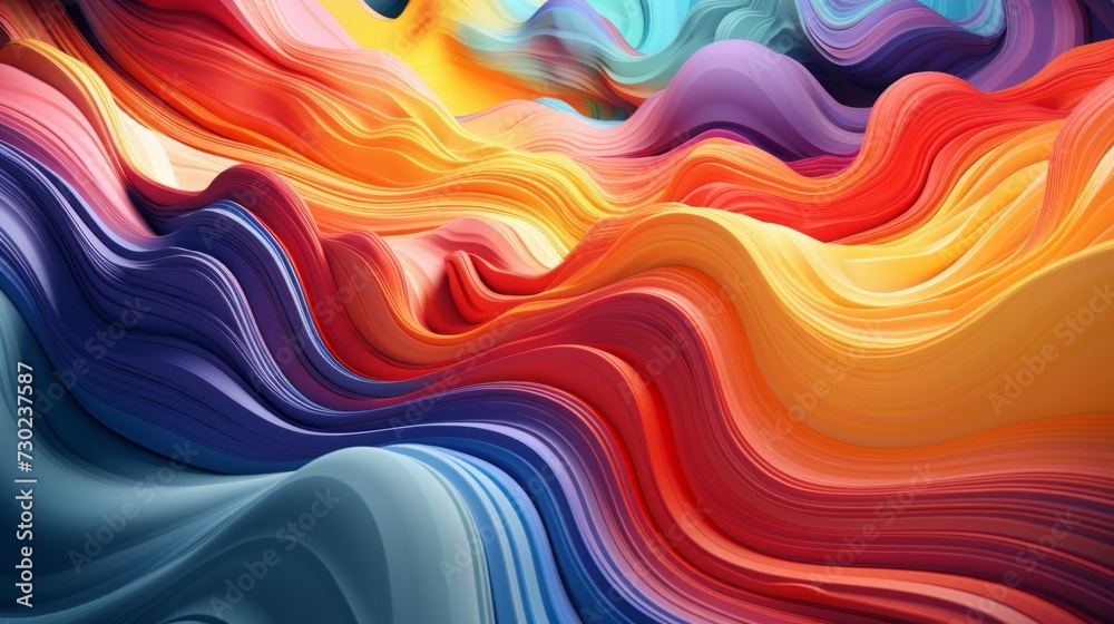 Obraz premium Radiant 3D scene, a symphony of colors and depth in three dimensional form