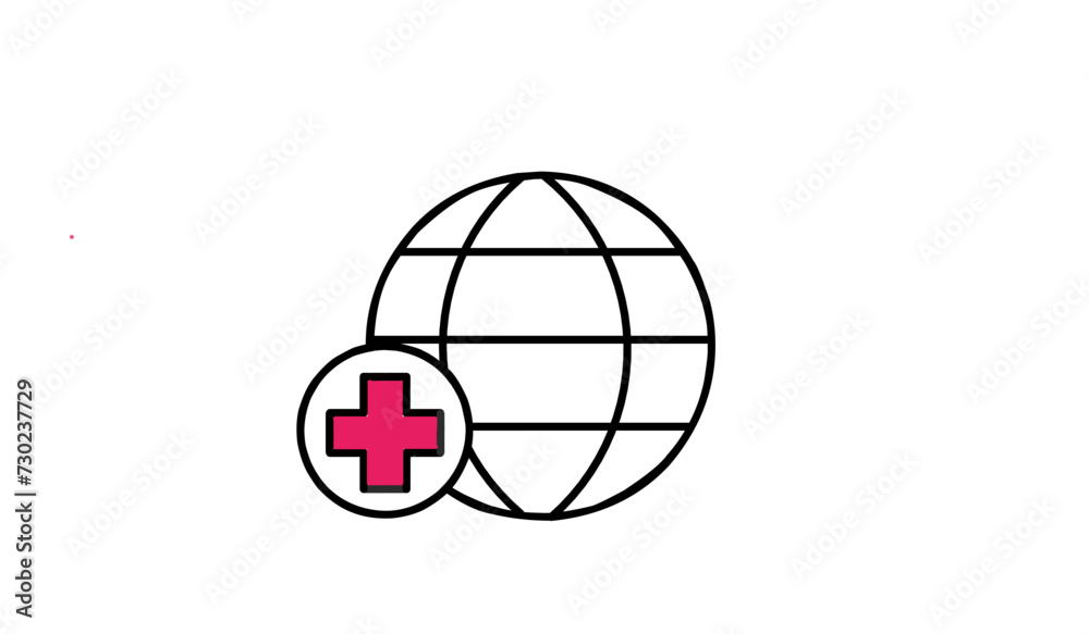 World health day icon. World health day in line art style. World health day symbol.