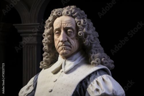 Robert Hooke statue. A renowned 17th-century scientist known for his contributions to microscopy and biology, particularly famous for his work in Micrographia