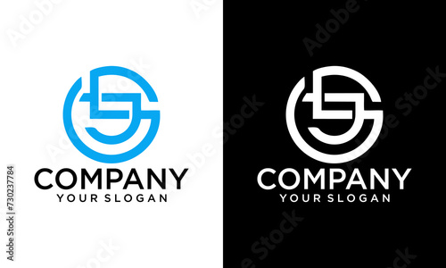 letter sj square logo design vector illustration template
