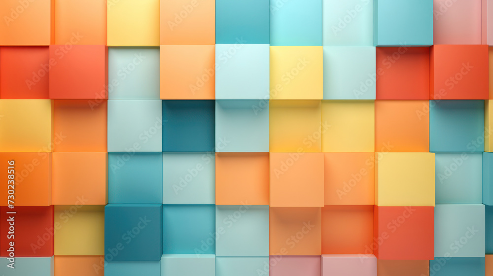 Futuristic Geometric Design: Colorful Abstract Square Cube on Bright Green Background. Futuristic Geometric Design: Colorful Abstract Square Cube on Bright Green Background.