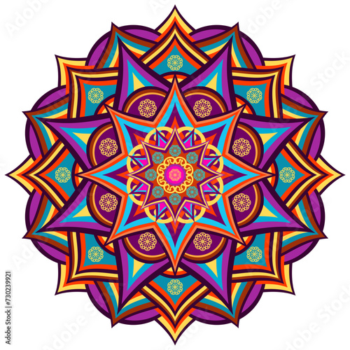 Mandala wit different colors ethnic ornament	
