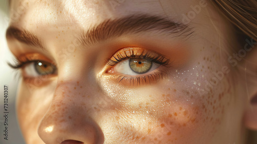 Close-up of a lady's eye makeup