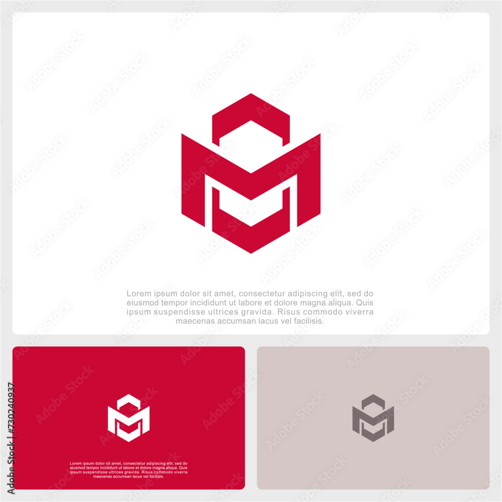 Initial Vector M Logo Design.
