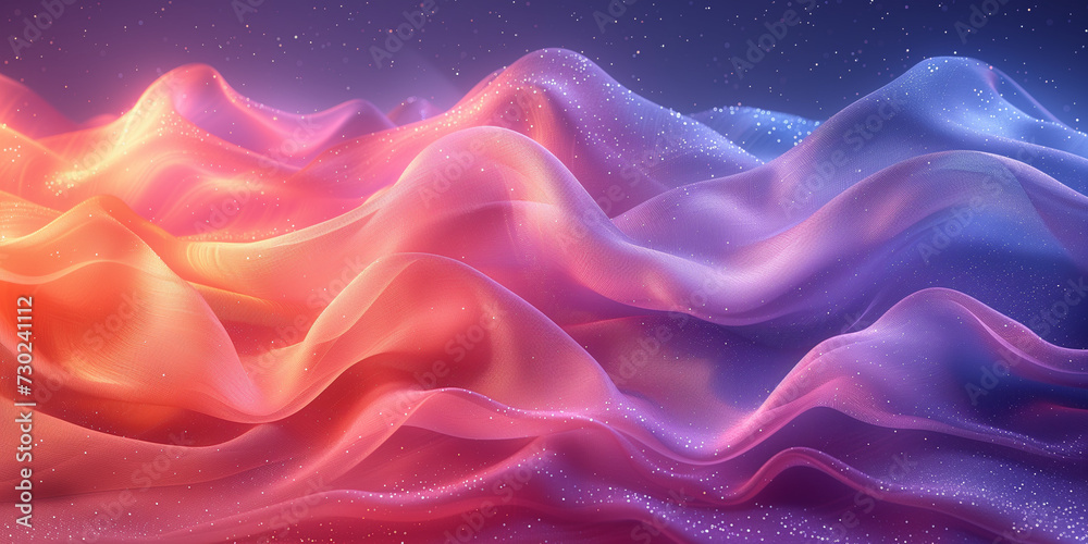 Fototapeta premium Schöner abstrakter futuristischer Hintergrund in welligen leuchtenden Neon Farben für Webdesign und Drucksachen als Vorlage