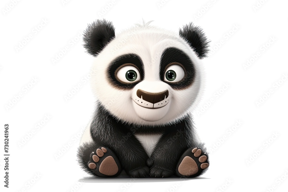 Cartoon character cute panda isolated