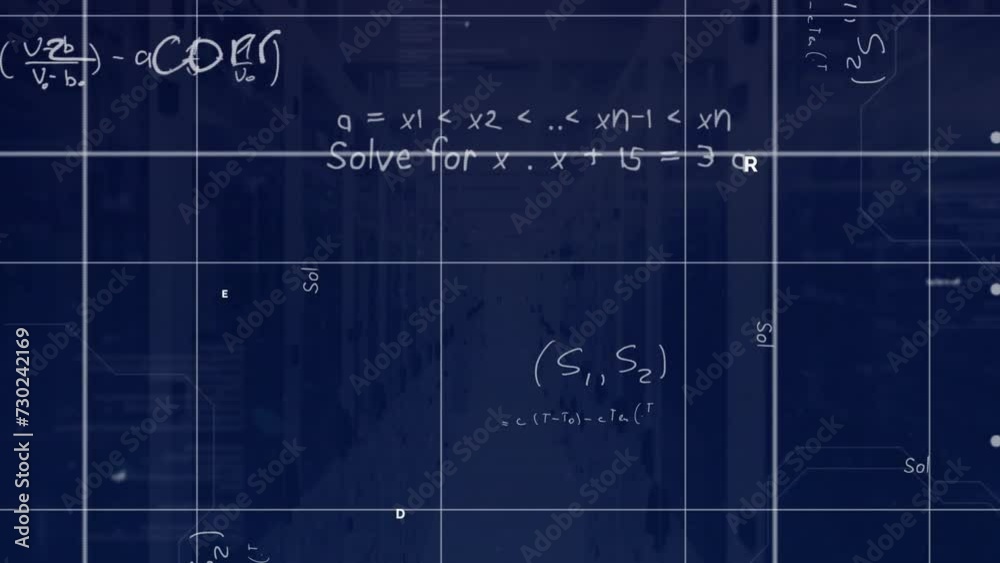 Animation of mathematical equations over server room