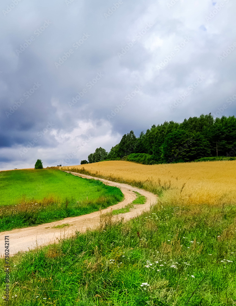 Cloudy day in Kashubia Poland.