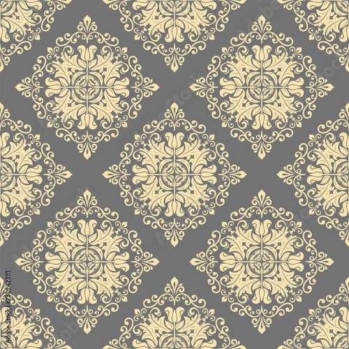 Floral vector ornament. Seamless abstract classic background with flowers. Pattern with repeating floral elements. Ornament for wallpaper and packaging