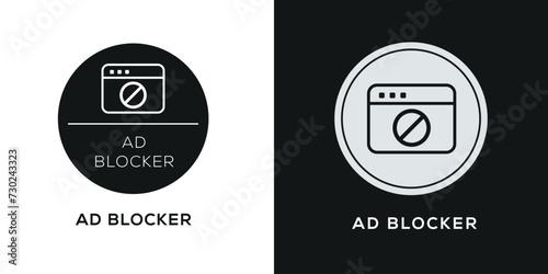 Ad blocker Icon, Vector sign.