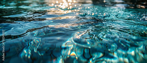 sun casting a bright light through the clear water, illuminating the underwater world
