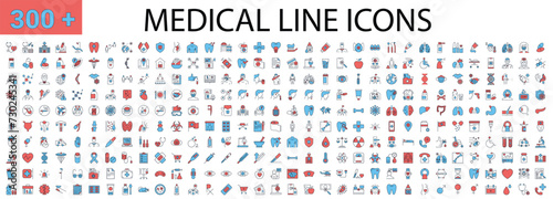 Medical Vector Icons Set. Line Icons, Sign and Symbols. Medicine, Health Care, Internal Organs, Drugs, Symptoms, Dental and Fly. Mobile Concepts and Web Apps. Modern Infographic Logo and Pictogram