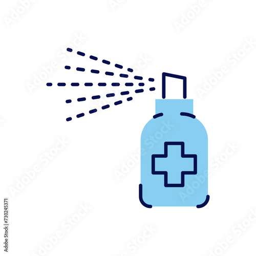 Medical alcohol spray disinfector related vector icon. Disinfector sign. Sanitizer icon. Isolated on white background. Editable vector illustration