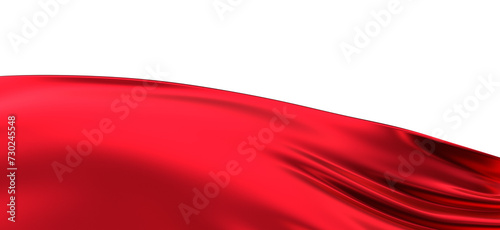 Smooth elegant red cloth on grey background