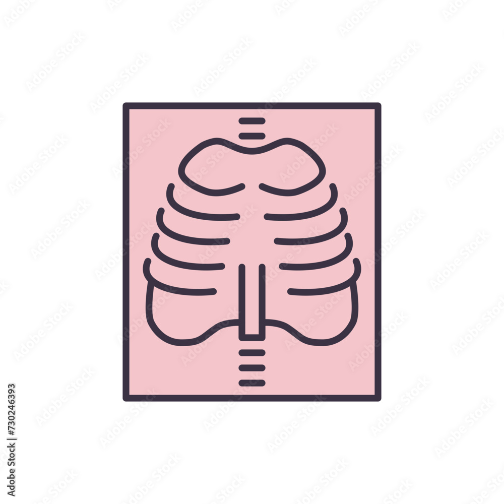 X-ray related vector line icon. Isolated on white background. Vector illustration. Editable stroke X-ray related vector line icon. Isolated on white background. Vector illustration. Editable stroke