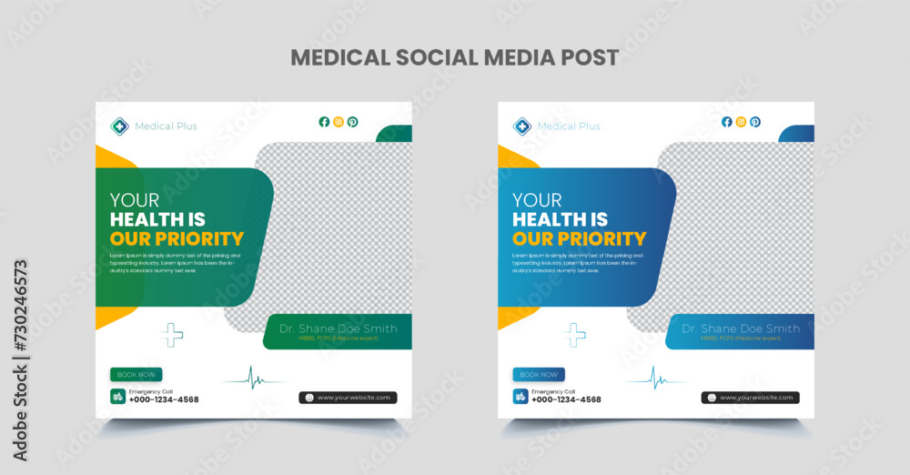  medical social media post and healthcare post design
