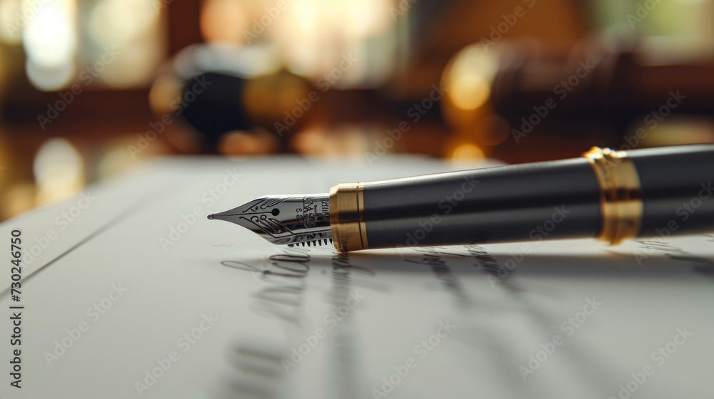 Capture of a major business deal being signed with a luxury pen. The image focuses on the moment of commitment against a backdrop of legal and financial documents. Capture of a major business deal being signed with a luxury pen. The image focuses on the moment of commitment against a backdrop of legal and financial documents.