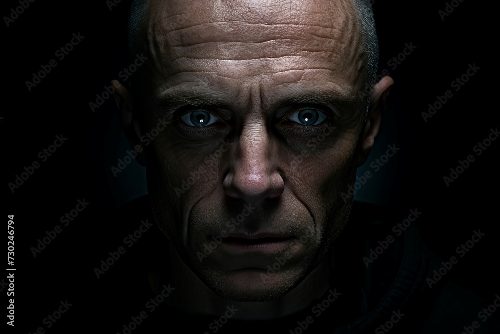 Dense Man face fog. Horror person. Generate Ai Dense Man face fog. Horror person. Generate Ai